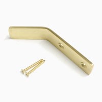 Angled Hook BR2401 Decorative, flat-bar Wall Hook, Polished Brass