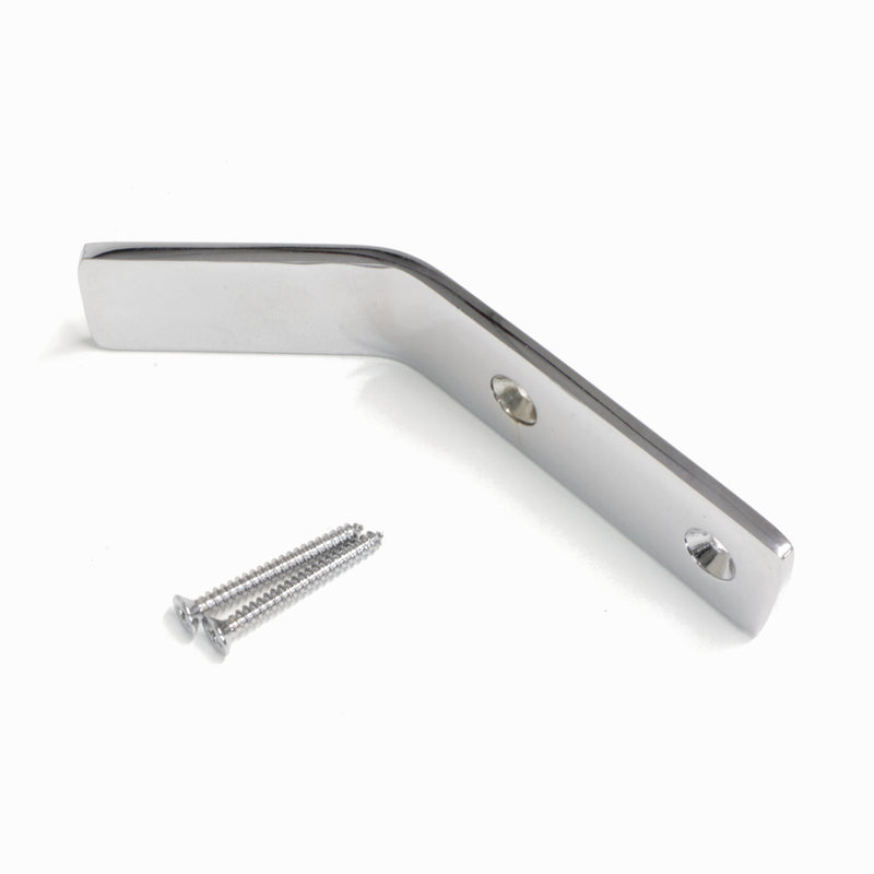 Angled Hook BR2401 Decorative, flat-bar Wall Hook, Polished Brass