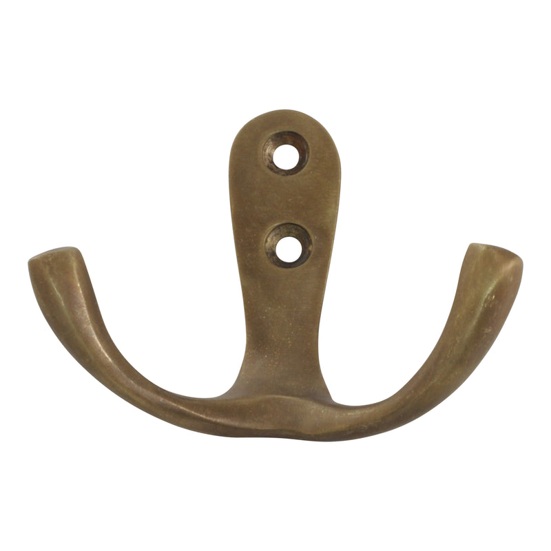 Duo Hook BR2560 Decorative Wall Hook, Antique Brass