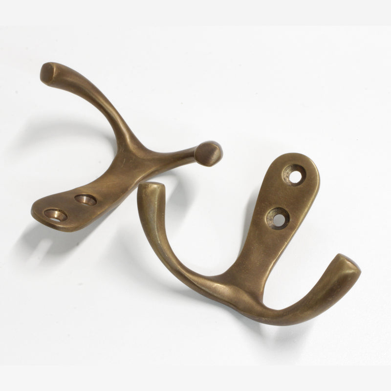Duo Hook BR2560 Decorative Wall Hook, Antique Brass