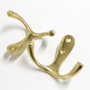 Duo Hook BR2560 Decorative Wall Hook, Antique Brass