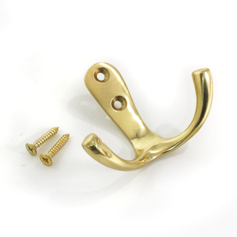 Duo Hook BR2560 Decorative Wall Hook, Antique Brass