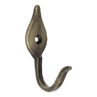 Fleur Hook IR8394 Decorative Wall Hook, Antique Brass