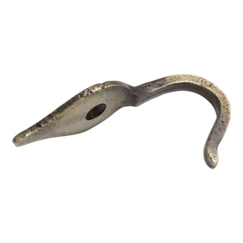 Fleur Hook IR8394 Decorative Wall Hook, Antique Brass