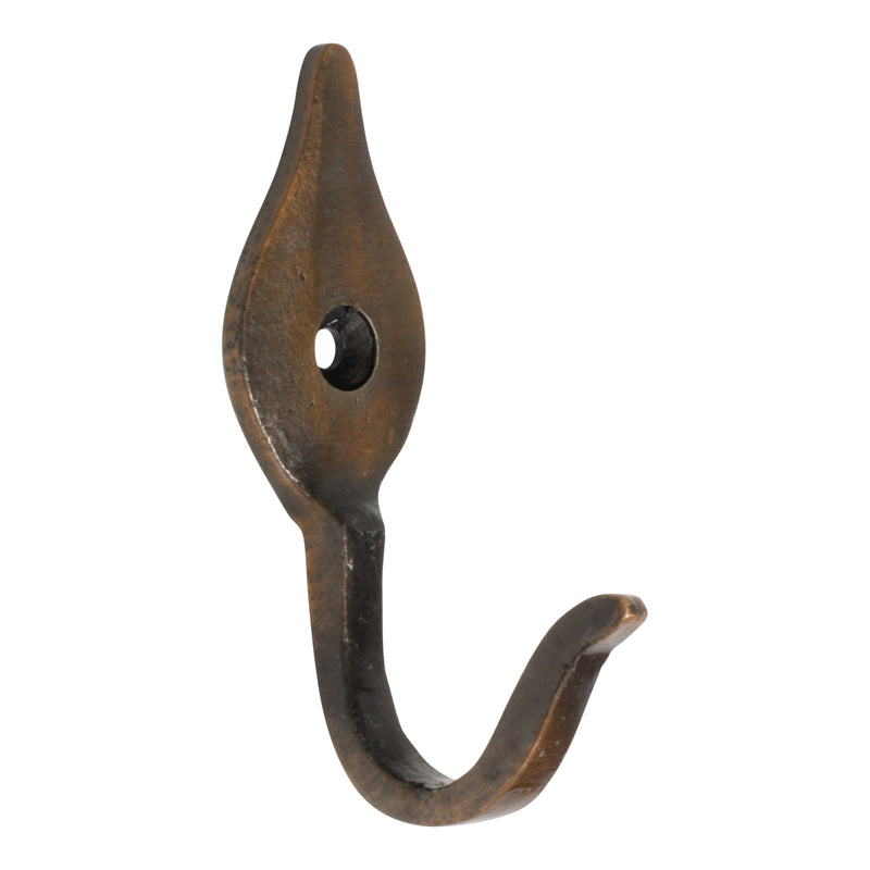 Fleur Hook IR8394 Decorative Wall Hook, Antique Brass