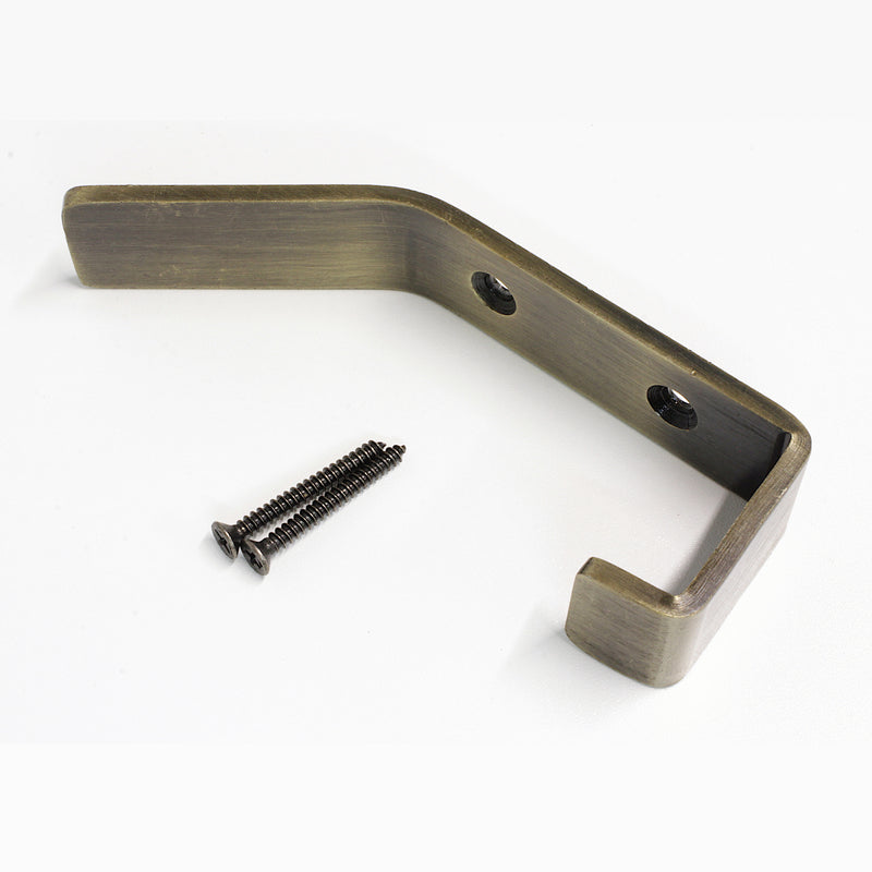 Double Hook IR8402 Decorative, flat-bar Wall Hook, Antique Brass