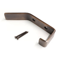 Double Hook IR8402 Decorative, flat-bar Wall Hook, Antique Brass
