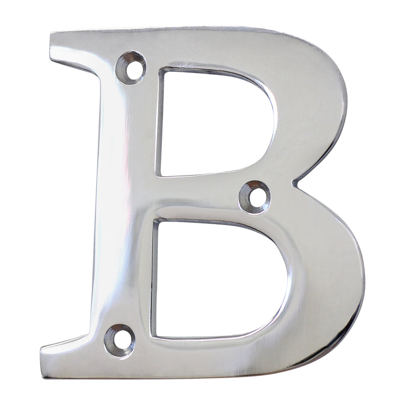 Letter BR2350 Modern, Serif House Letter, Polished Chrome