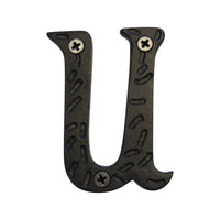 Letter IR5900 Rustic, Serif House Letter, Black