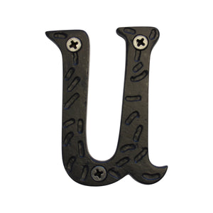Letter IR5900 Rustic, Serif House Letter, Black