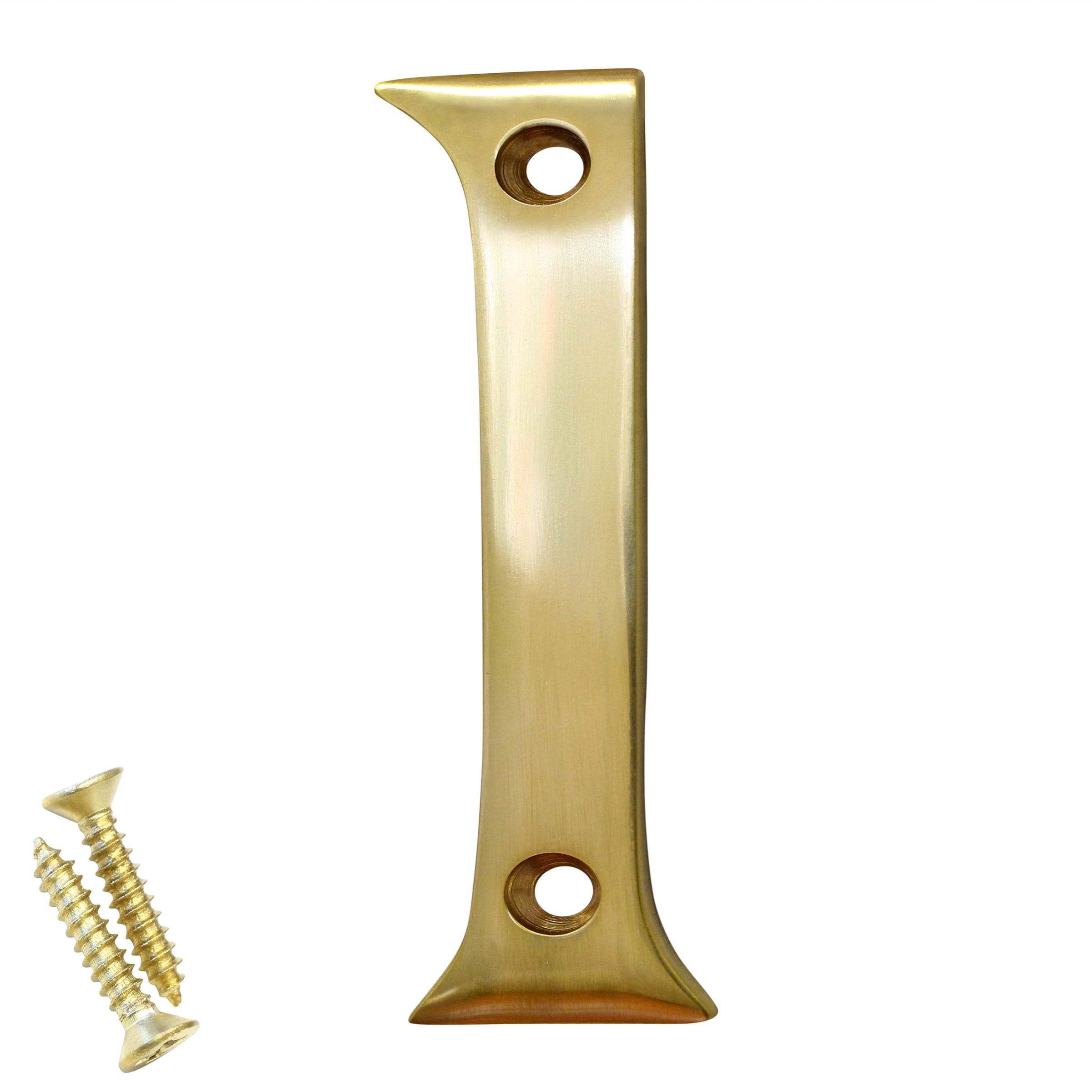 Number BR2270] Brass Modern House Number - Polished Brass Finish - 3 Inch