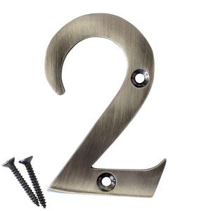 Number BR2270 Modern, Serif House Number, Antique Nickel