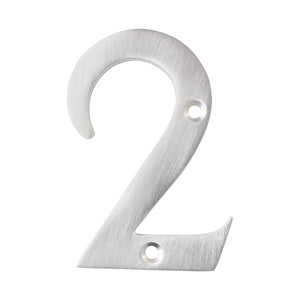 Number BR2270 Modern, Serif House Number, Brushed Chrome