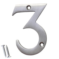 Number BR2270 Modern, Serif House Number, Brushed Chrome