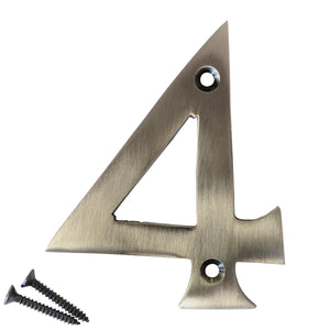 Number BR2270 Modern, Serif House Number, Antique Nickel