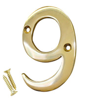 Number BR2270 Modern, Serif House Number, Polished Brass