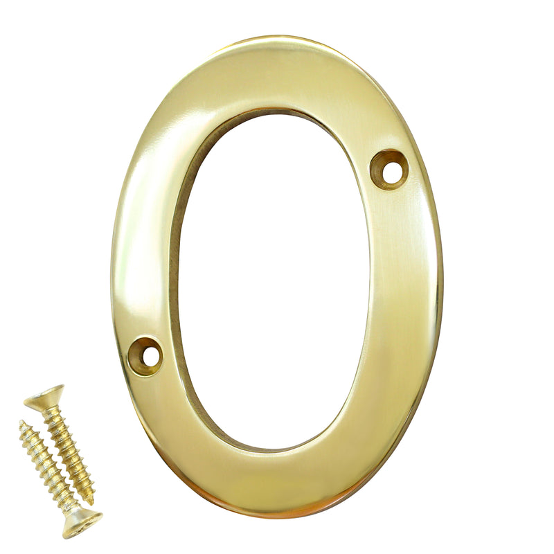 Number BR2271 Modern, Serif House Number, Polished Brass