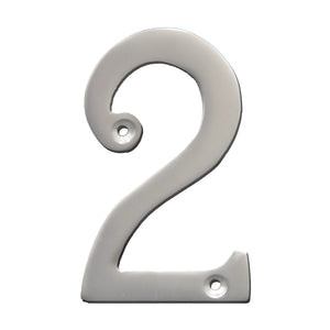 Number BR2271 Modern, Serif House Number, Satin Chrome
