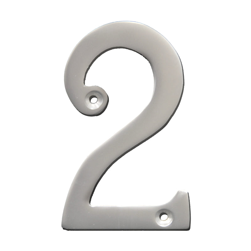 Number BR2271 Modern, Serif House Number, Satin Chrome