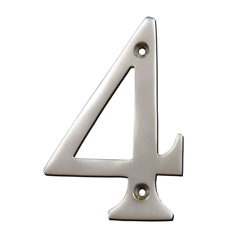 Number BR2271 Modern, Serif House Number, Satin Chrome