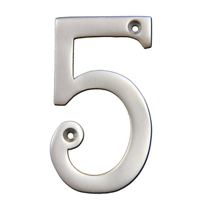 Number BR2271 Modern, Serif House Number, Satin Chrome