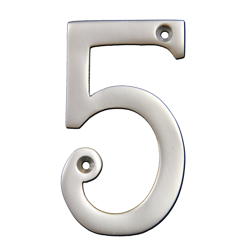 Number BR2271 Modern, Serif House Number, Satin Chrome