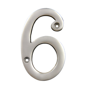 Number BR2271 Modern, Serif House Number, Satin Chrome