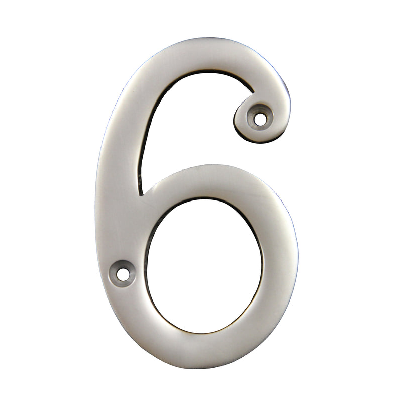 Number BR2271 Modern, Serif House Number, Satin Chrome