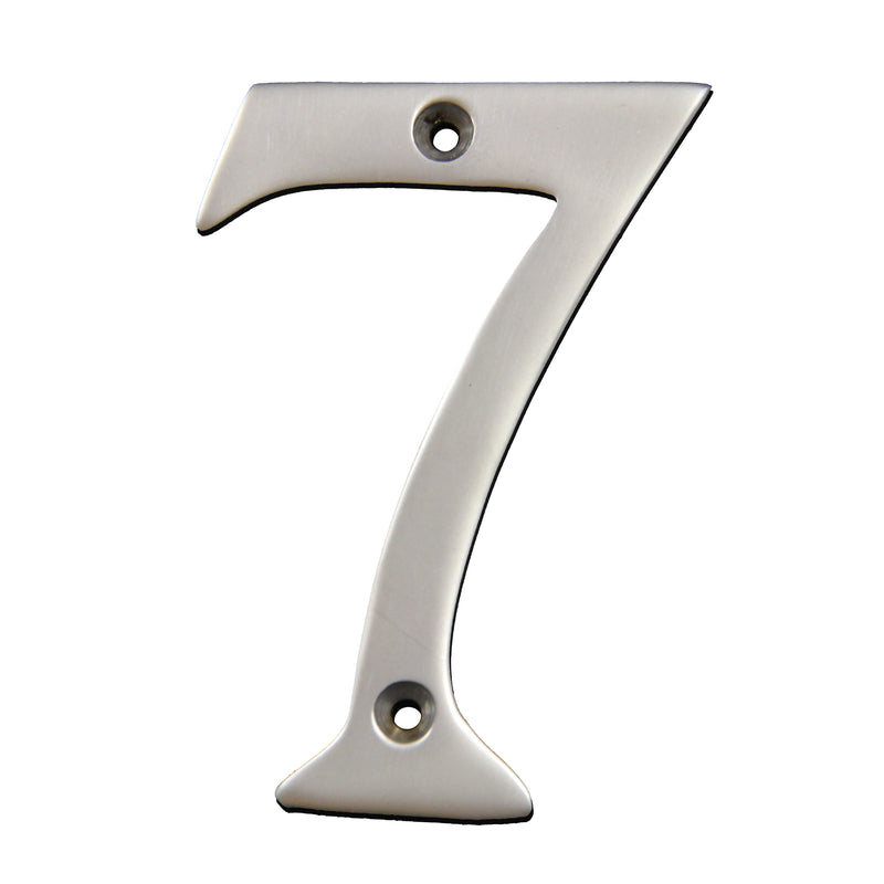 Number BR2271 Modern, Serif House Number, Satin Chrome