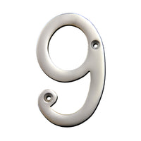Number BR2271 Modern, Serif House Number, Satin Chrome