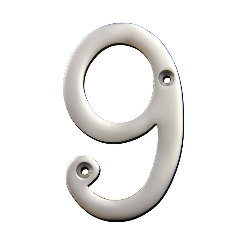 Number BR2271 Modern, Serif House Number, Satin Chrome