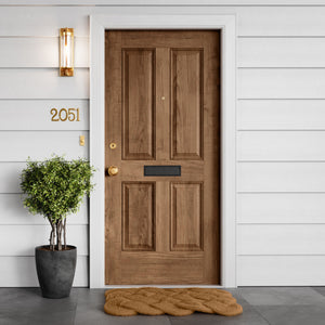 Number BR2271 Modern, Serif House Number, Polished Brass