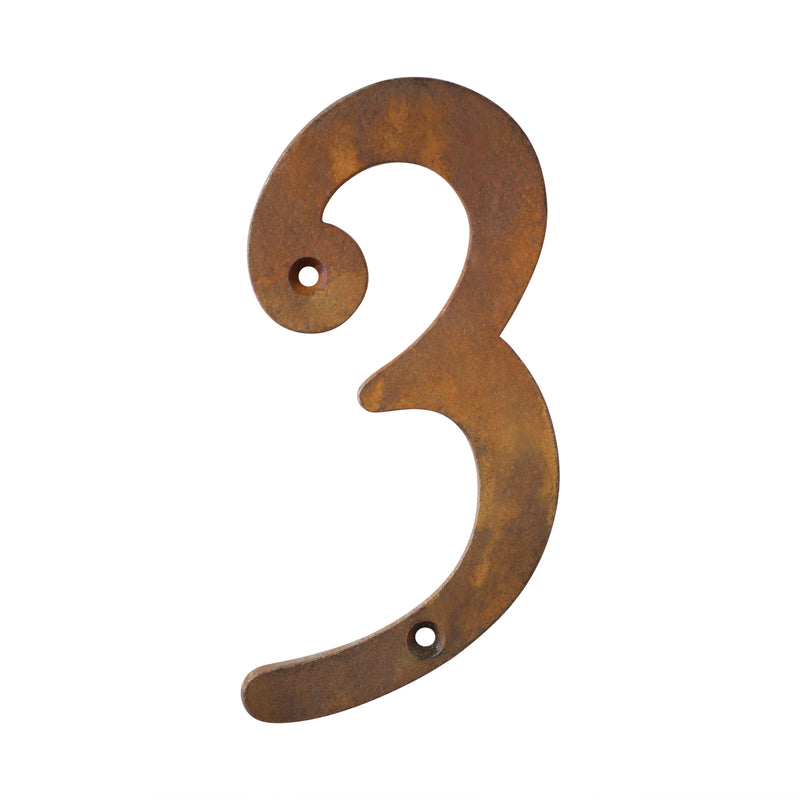 Number IR530 Vintage, Serif House Number, Rust