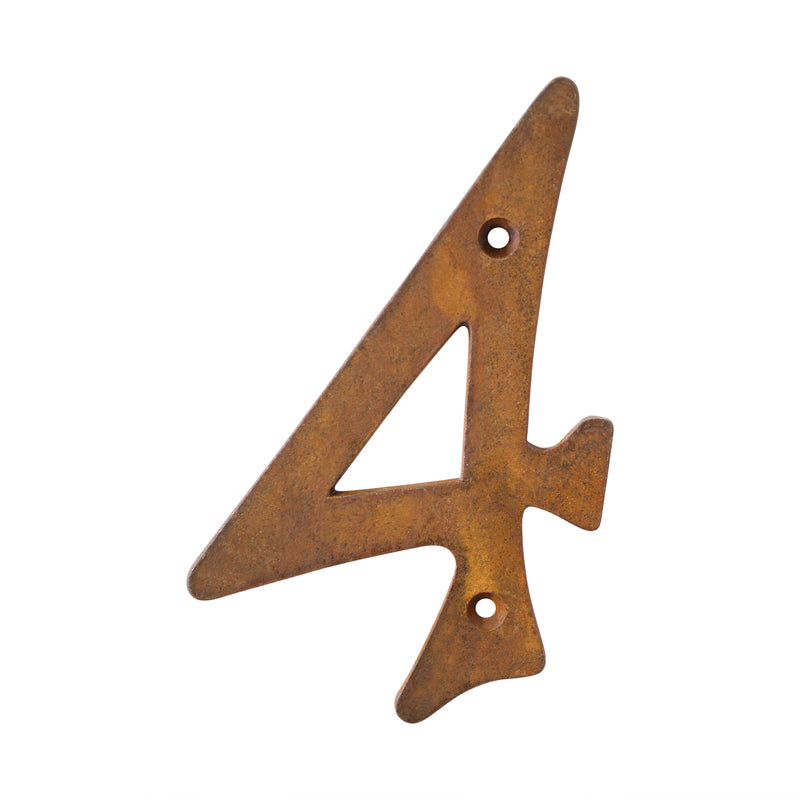 Number IR530 Vintage, Serif House Number, Rust