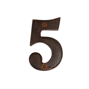 Number IR750 Vintage, Serif House Number, Rust