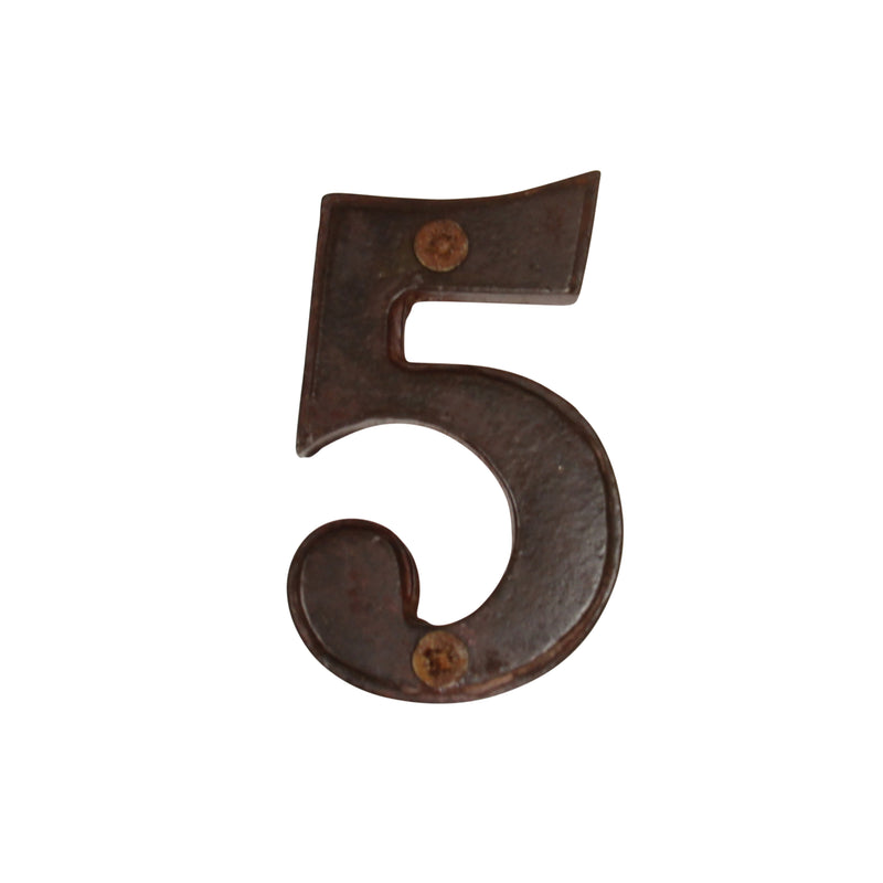 Number IR750 Vintage, Serif House Number, Rust