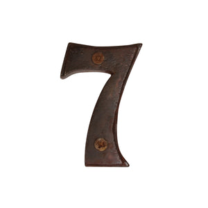 Number IR750 Vintage, Serif House Number, Rust