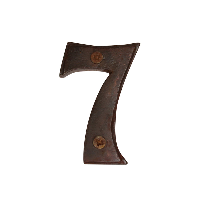 Number IR750 Vintage, Serif House Number, Rust