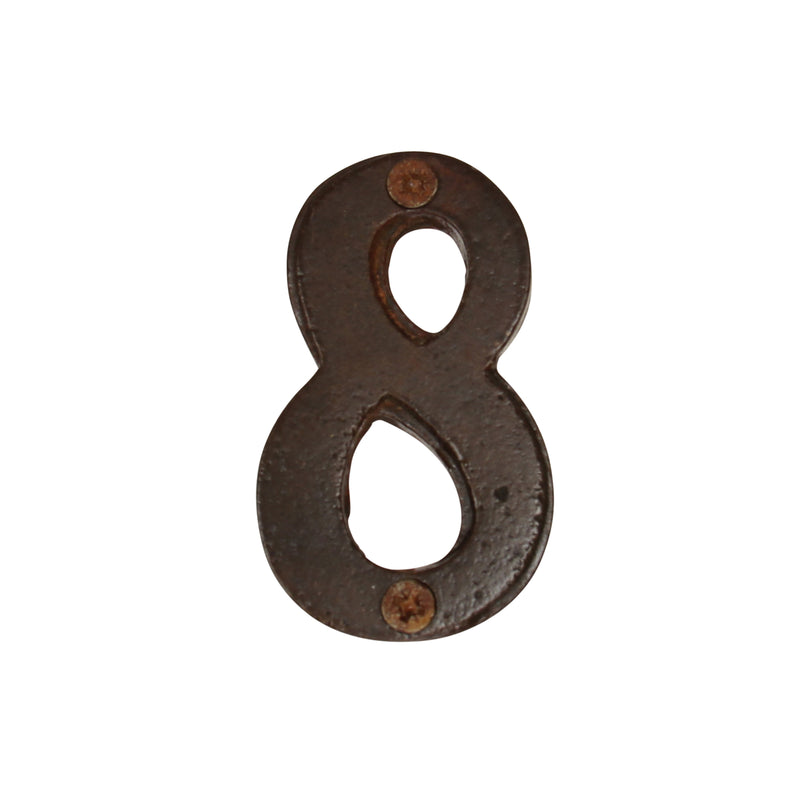 Number IR750 Vintage, Serif House Number, Rust