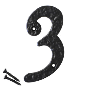 Number IR830 Vintage, Serif House Number, Black
