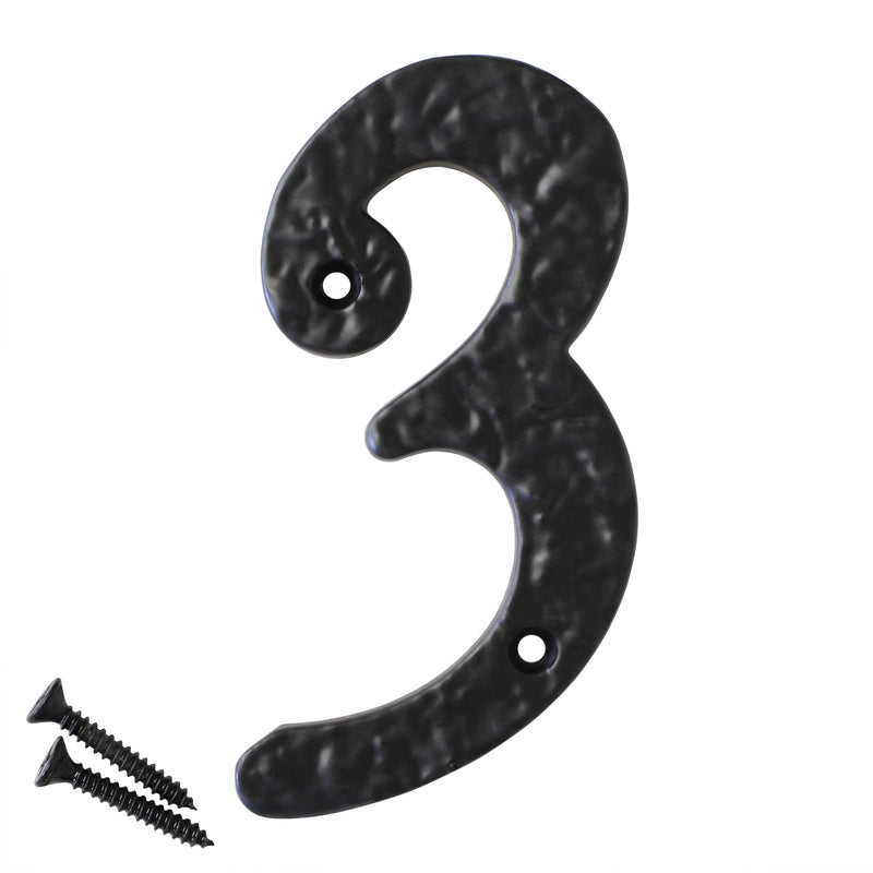Number IR830 Vintage, Serif House Number, Black