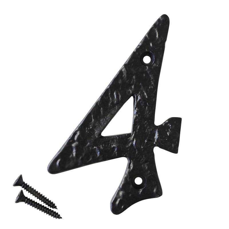 Number IR830 Vintage, Serif House Number, Black