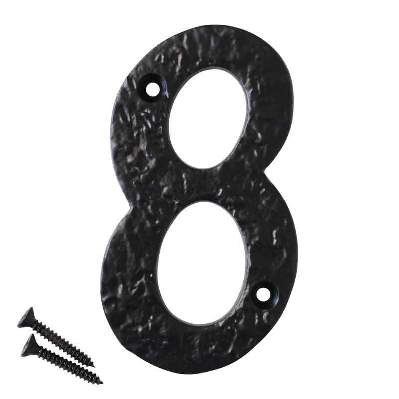 Number IR830 Vintage, Serif House Number, Black