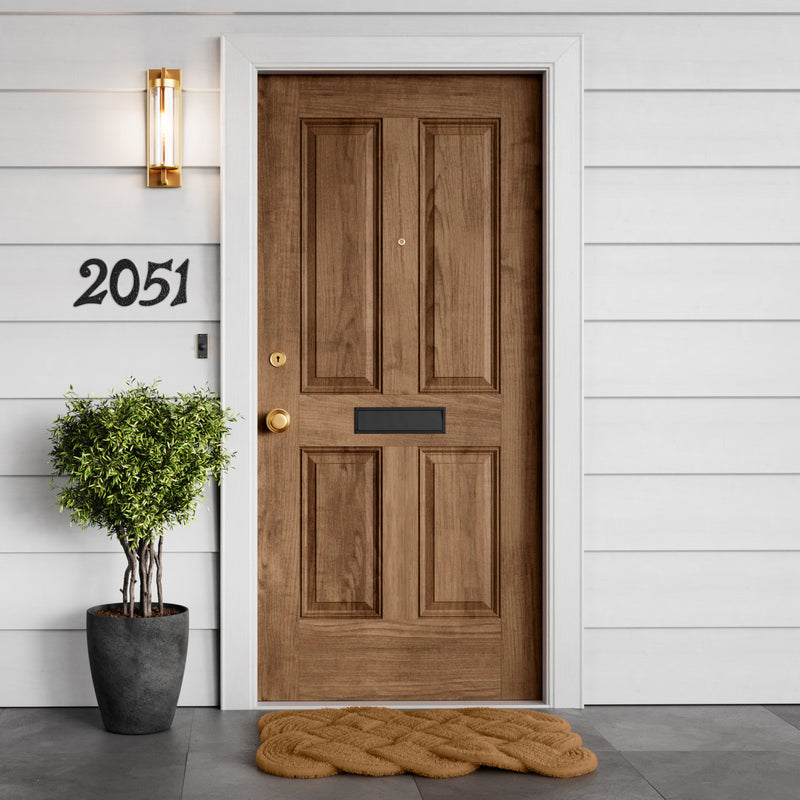 Number IR830 Vintage, Serif House Number, Black