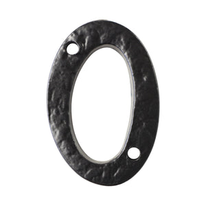Number IR830 Vintage, Serif, Textured House Number, Black