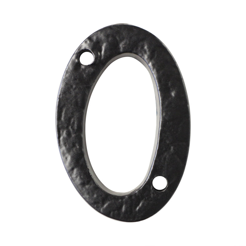 Number IR830 Vintage, Serif, Textured House Number, Black