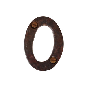 Number IR830 Vintage, Serif, Textured House Number, Rust