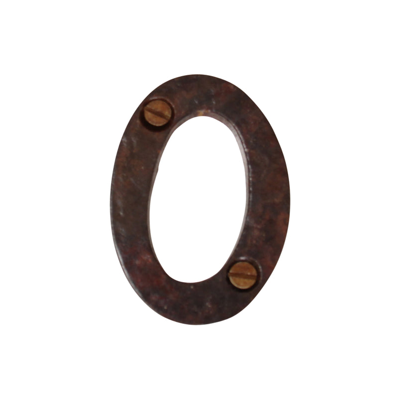 Number IR830 Vintage, Serif, Textured House Number, Rust