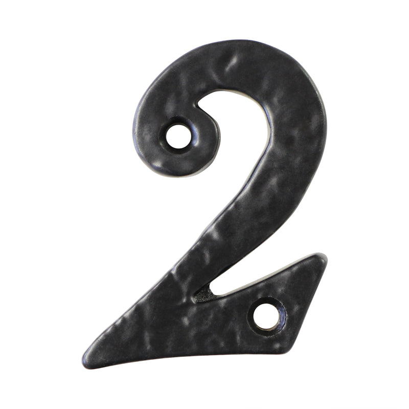 Number IR830 Vintage, Serif, Textured House Number, Black