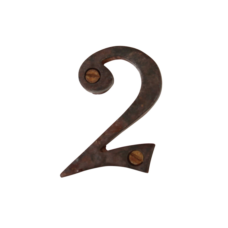Number IR830 Vintage, Serif, Textured House Number, Rust